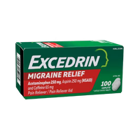 แพคเกจใหม่ Excedrin Migraine สีแดง 100 เม็ด