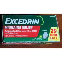 Excedrin Migraine สีแดง 125 เม็ด
