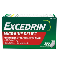 แพคเกจใหม่ Excedrin Migraine สีแดง 200 เม็ด