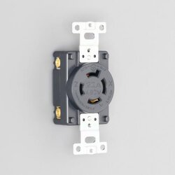 AMERICAN DENKI 4240-L16 ปลั๊กตัวเมียฝังขาล็อก 3-Pole 4-Wire Grounding 20A 480V (NEMA L16-20) Receptacle