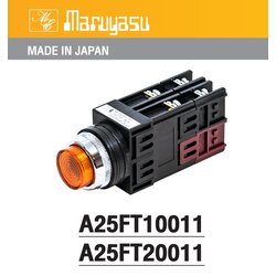 MARUYASU A30FTH10011Y สวิทช์กดมีไฟหัวนูน 110V,220V 1NO1NC φ30 mm.(G-O-R-Y)