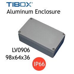 LV0906 กล่องอลูมิเนียมพร้อม (Aluminum Enclosure IP66) Size :W98×H64×D36 mm..TIBOX
