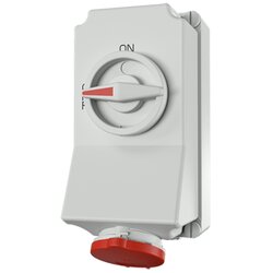 5100A MENNEKES ปลั๊กตัวเมียติดผนัง พร้อมสวิทว์และ DUO-Interlock (3P+E) 16A 400V IP44