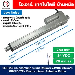 CLB-250 24VDC มอเตอร์ก้านชัก ระยะชัก 250mm 20mm/s 700N Electric Linear Actuator Low Noise เสียงรบกวนน้อย พัตเตอร์ไฟฟ้า Putter มอเตอร์แกนชัก