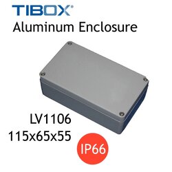 LV1106 กล่องอลูมิเนียม (Aluminum Enclosure IP66) Size :W115×H65×D55 mm..TIBOX