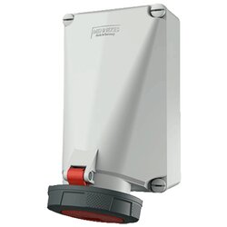 139A MENNEKES ปลั๊กตัวเมียติดผนัง เข้าสายด้าน บน-ล่าง (3P+E) 125A 400V IP67