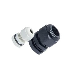 M12 เคเบิ้ลแกรนด์พลาสติก ไนล่อน เกลียว M METRIC สีเทา สีดำ ( NYLONCABLE GLAND )