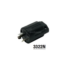 3322N AMERICAN DENKI ปลั๊กตัวผู้ขาล็อก 3P(3P,3W GND) 30A 250V