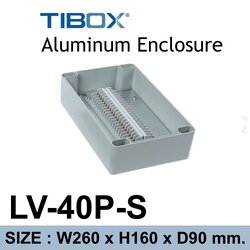 LV-40P-S Aluminum Terminal Block Enclosure 40P 10A IP66 Size : 260x160x90 mm.