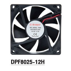 DPF8025-12H 3" 12VDC พัดลมระบายความร้อนใบพัดพลาสติก Size 3" "DAKO"