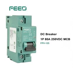 FPV-125 DC Breaker 1P 80A 250VDC MCB"FEEO"