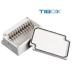 TIBOX TJ-10P กล่องพลาสติก พร้อมเทอร์มินอลบล็อก(Plastic Terminal Block Box IP66) 10Pole 10A Size : 75x110x40 mm.