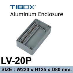 LV-20P Aluminum Terminal Block Enclosure 20P 10A IP66 Size : 220x125x80 mm.