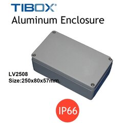 LV2508 กล่องอลูมิเนียม (Aluminum Enclosure IP66) Size : 250x80x57mm "TIBOX"