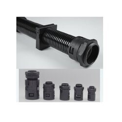 Plastic flexible conduit PA PE with fitting and clamp(ท่ออ่อนร้อยสายไฟพลาสติก ข้อต่อ)