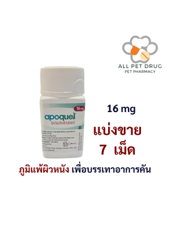 Apoquel 16 mg (บรรจุ 7 เม็ด)ใช้โรคภูมิแพ้ผิวหนัง เพื่อบรรเทาอาการคัน