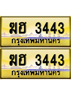 ทะเบียน 3443 ป้ายประมูล - ฆฮ 3443 พร้อมส่งมอบ (เลขดี)