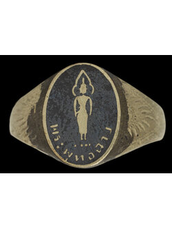 แหวนพระพุทธฉาย หน้าเงินลงถม จังหวัดสระบุรี ปี 2500