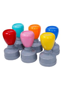 ด้ามเปล่าสปริงวงกลม ตรายางหมึกในตัว HAR12 17 23 28 30 33 ด้ามสีสัน 12 สี แฟลตแสตมป์