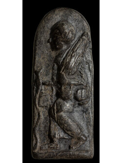 พระสิวลีพิมพ์หมวกกันน็อค หลวงพ่อกวย ยุคต้น เนื้อดินผสมผงใบลาน