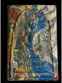 พระสมเด็จเบญจรงค์ กรุวัดพระแก้ว วังหน้า โรยตะไบทอง ปี 2411