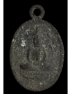 เหรียญนางกวักหลังพระพุทธหลวงพ่อจง วัดหน้าต่างนอก อยุธยา ปี 2500 ชุบรักด้านนอก