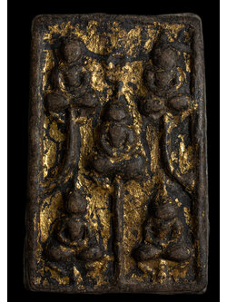 พระหลวงพ่อเงิน พิมพ์พระเจ้าห้าพระองค์ เนื้อดิน ลงรักปิดทอง