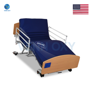 เตียงผู้ป่วยไฟฟ้า ดีไซน์ลายไม้ ยี่ห้อ Invacare CS8 (ปรับได้ต่ำพิเศษ) - (รับประกันนาน 6 ปี)