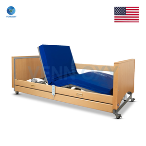 เตียงผู้ป่วยไฟฟ้า ดีไซน์ลายไม้ Invacare รุ่น Medley Ergo Super Low Bed (ปรับได้ต่ำพิเศษ) มอเตอร์ Linak จากประเทศเดนมาร์ก - (รับประกันนาน 6 ปี)