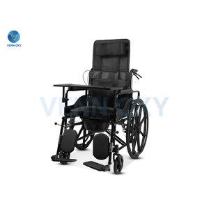 รถเข็นวีลแชร์อเนกประสงค์ เหมาะกับผู้สูงอายุมีถาดอาหารและพนักพิงศรีษะสูง ปรับเอนนอนได้ รับประกัน 1 ปี