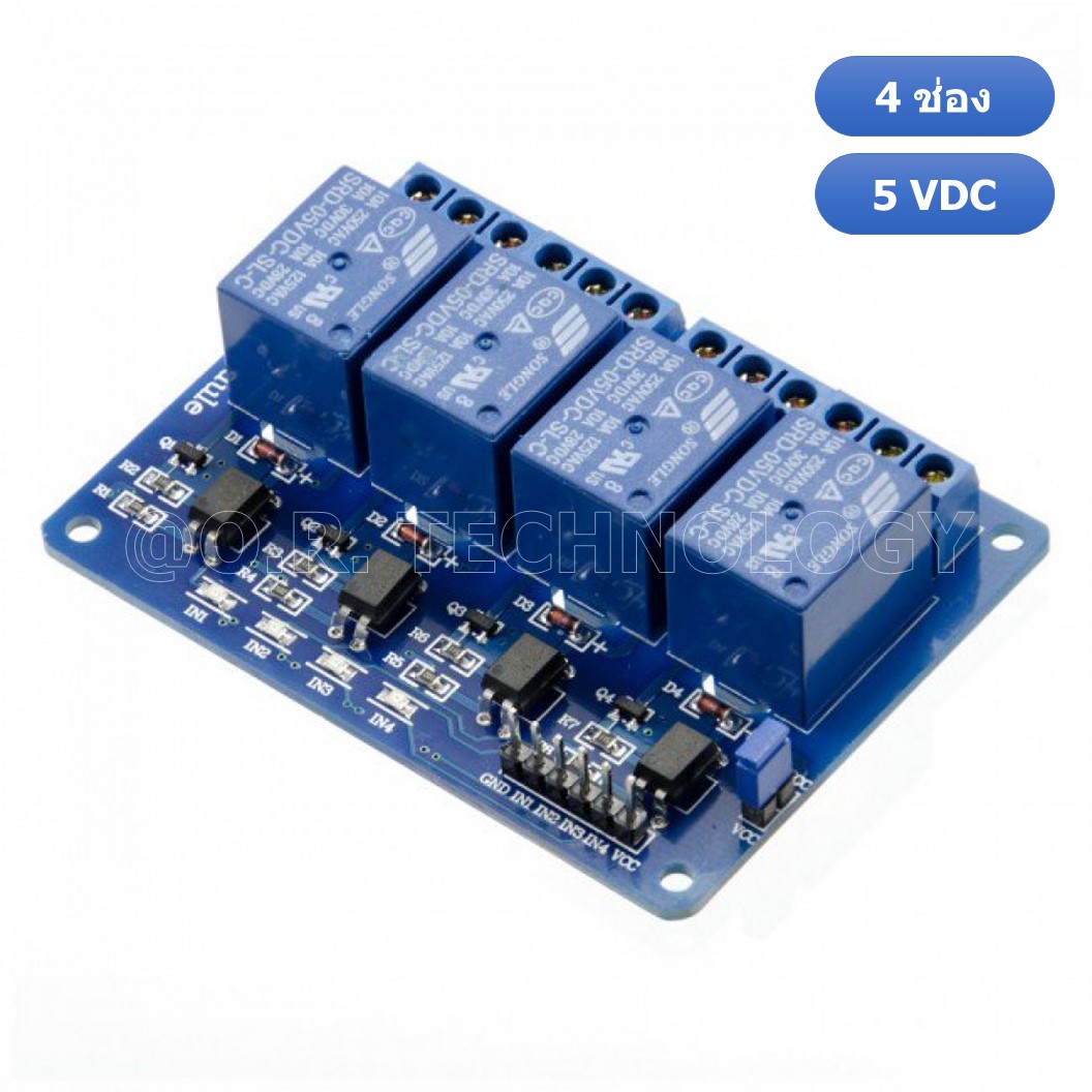 (1ชิ้น) AA026 รีเลย์ 4 ช่อง 5VDC Low Level Relay Module with light coupling