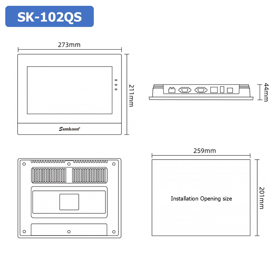 SAMKOON HMI SK-102QS จอทัชสกรีน 10.2" HMI Touch Screen 10.2" รองรับ Ethernet (Human Machine Interface)