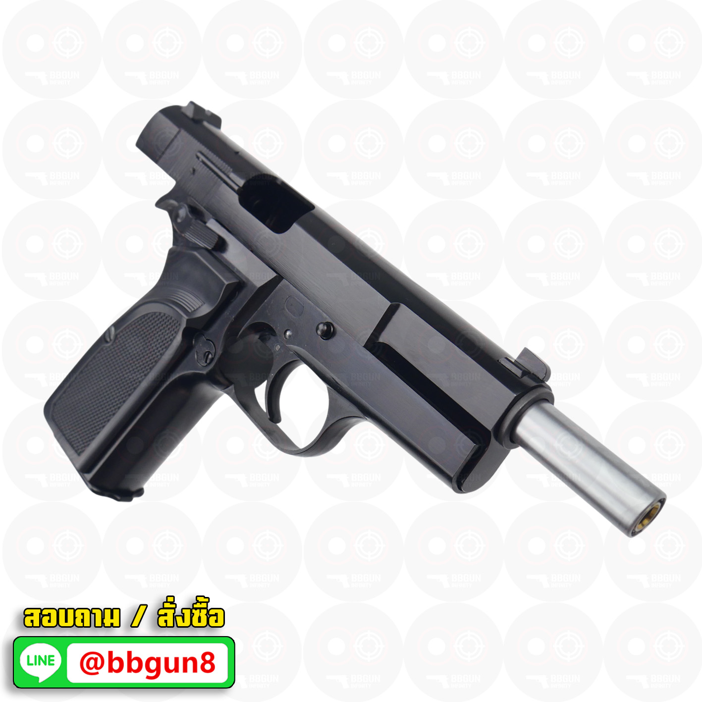 บีบีกันอัดแก๊ส WE Browning Hi-Power MK3 (Black) BB GUN