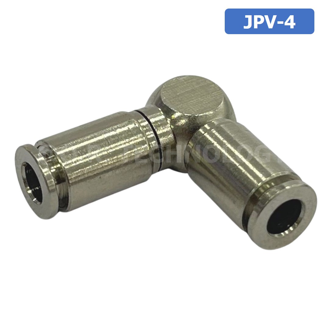 (1ชิ้น) JPV-4 ข้อต่อลม สแตนเลส 2ทาง งอ90 ตัวL STAINLESS 2 Way Elbow Air Connector JPV Pneumatic 2 Ways Fitting ข้อต่อลมสแตนเลส สำหรับ สายลม 4x2.5mm
