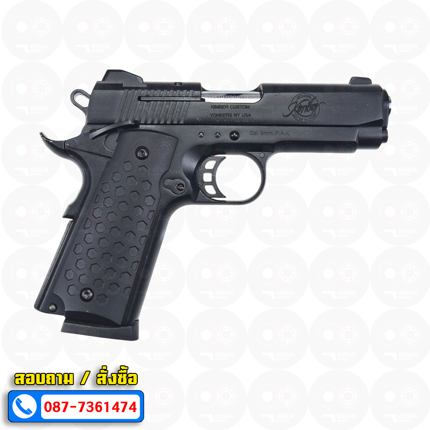 Blank Gun KUZEY 911SX Kimber ลํากล้อง 4 นิ้ว สีดำ แบลงค์กัน (แถมกล่องใส่ปืน)