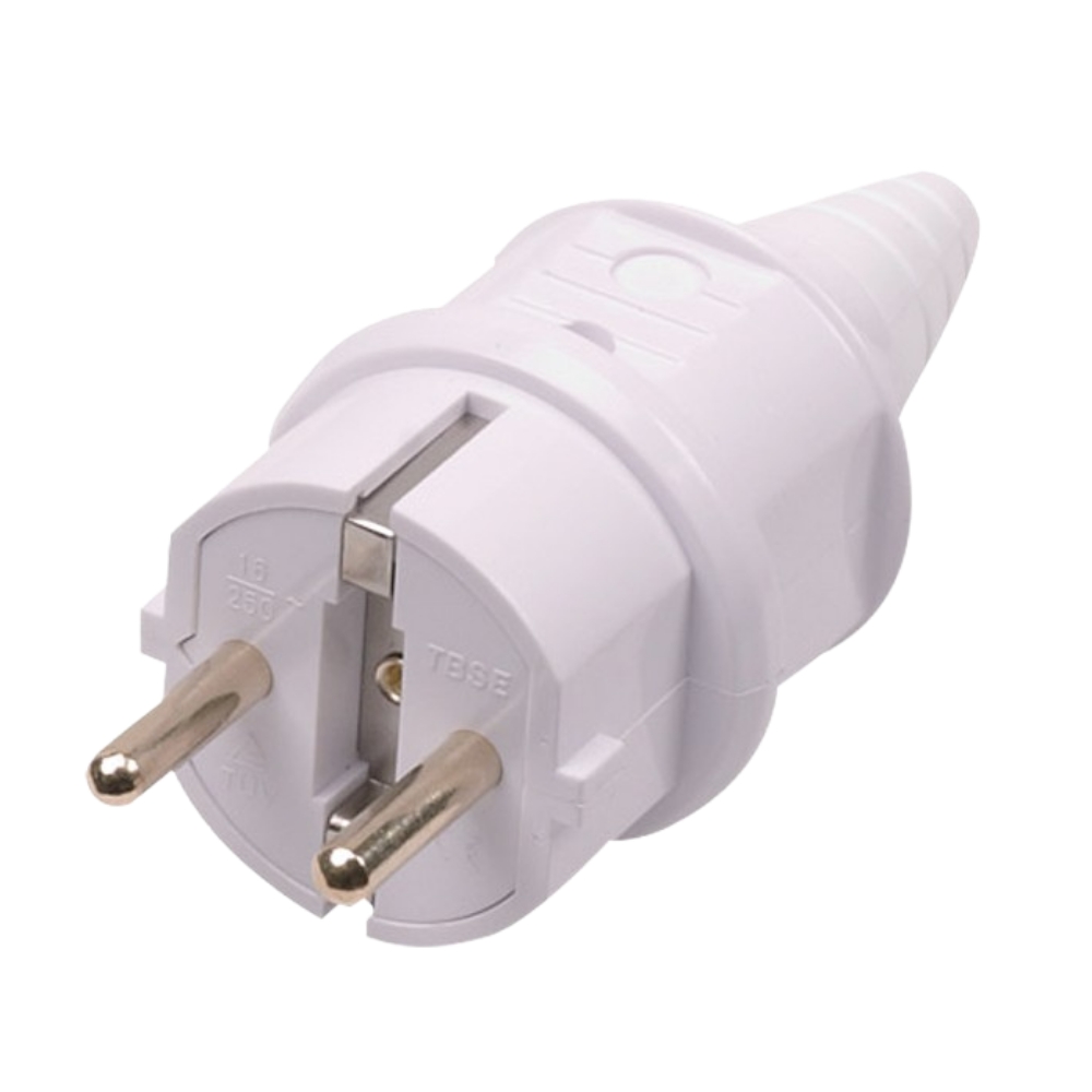 DKN 012W ปลั๊กตัวผู้เยอรมัน สีขาว (2P+E) 16A 230V IP44