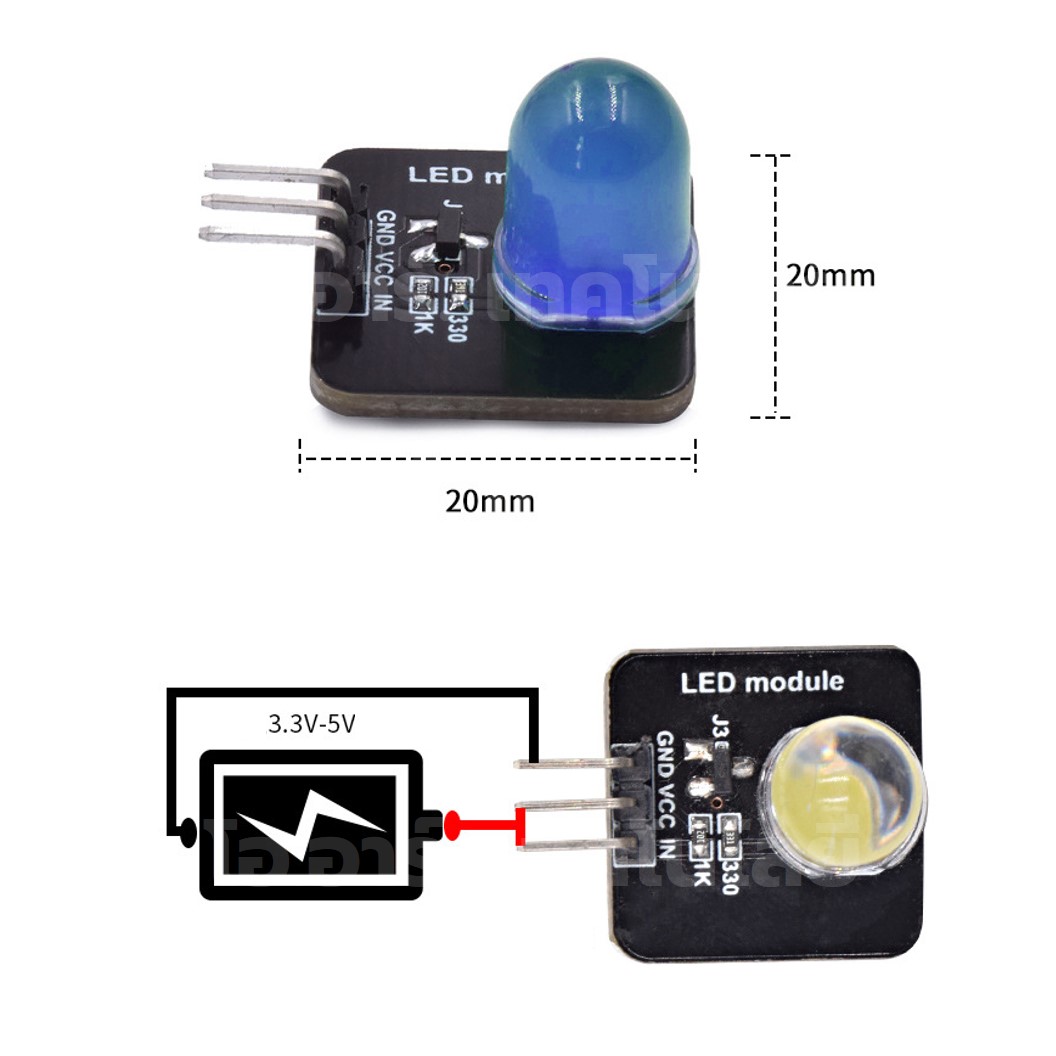 (1ชิ้น) MLED10mm โมดูลหลอดไฟ LED 10mm GREEN/RED/WHITE/YELLOW/BLUE/RGB LED Module โมดูลไฟ LED สีแดง/เขียว/เหลือง/ขาว/น้ำเงิน