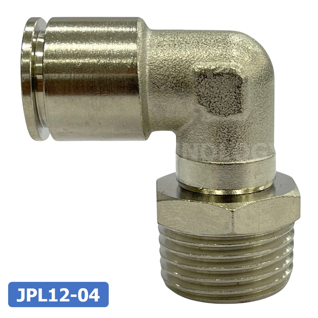 (1ชิ้น) JPL12-04 ข้อต่อลม เกลียวนอก งอ90° สแตนเลส STAINLESS Male Thread Elbow Pipe Quick Fittings Connector ข้อต่อลมสแตนเลส ข้องอ