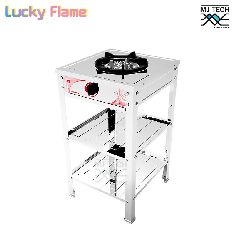 LUCKY FLAME เตาแก๊สแบบ 2 ชั้น 1 หัวเตา สแตนเลสทั้งตัว รุ่น AT-512