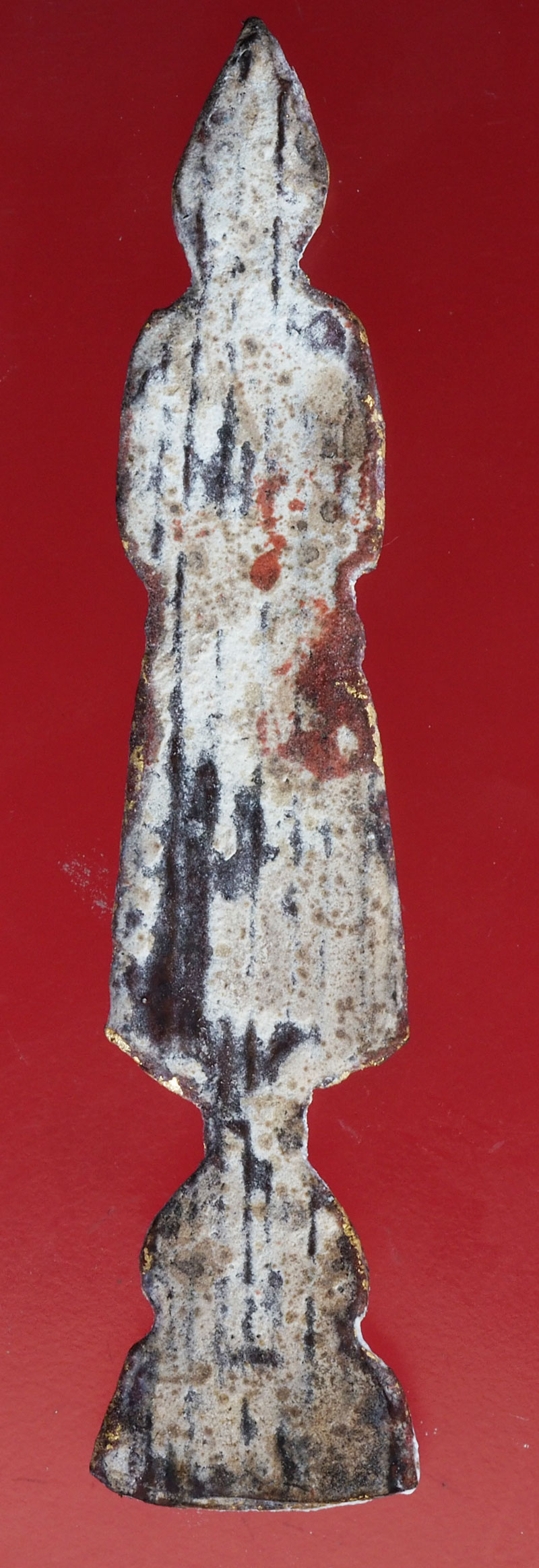 *28625 พระพุทธปางอุ้มบาตร เนื้อชินตะกั่ว ลงบรอนซ์ทอง เก่า 13