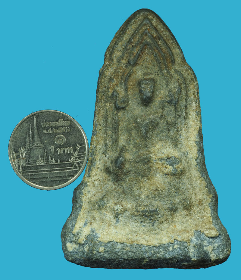 *37297 พระโคนสมอ สมัยอยุธยา เนื้อชินเขียว เก่า 13