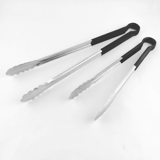 STL-16BK ที่คีบอาหารด้ามจับยางสีดำ 16 นิ้ว สเตนเลสเกรด 304