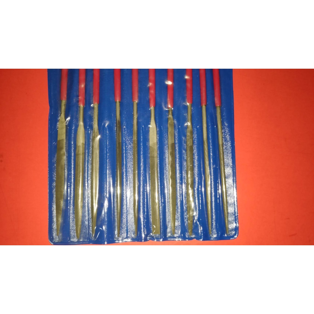 ตะไบช่างทอง 10 ตัวชุด ด้ามหุ้มยาง ตรา Eagle One 3MM x 140MM (ราคารวมแวท) ตะไบเล็ก ตะไบชุด ตะไบจิ๋วช่างทอง ตะไบหางหนู ตะไบละเอียด