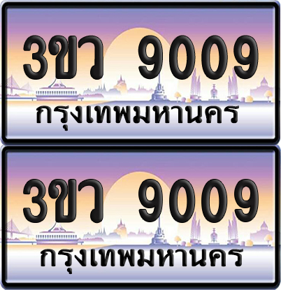 ทะเบียนรถ 9009 ป้ายประมูล - 3ขว 9009 พร้อมส่งมอบ (เลขสวย)