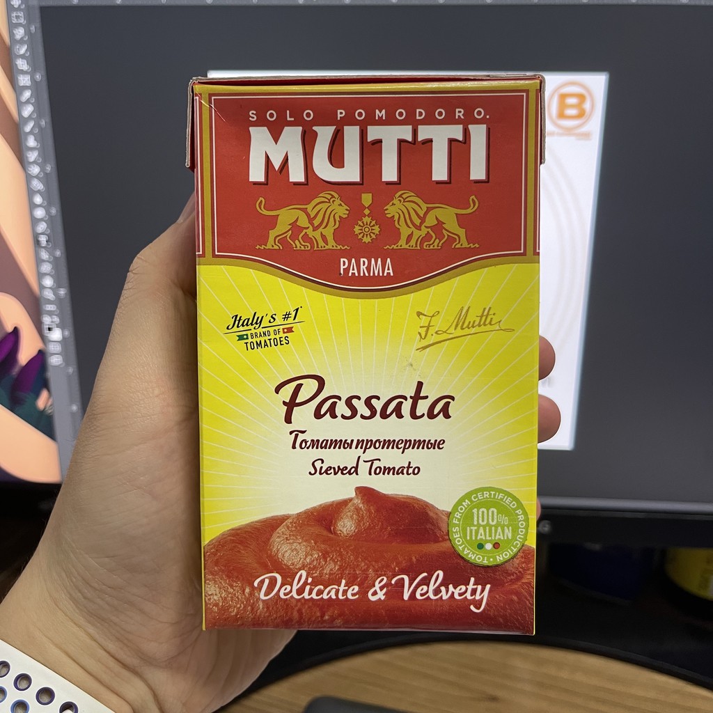 มูตติ พาสสาต้า เนื้อมะเขือเทศบดละเอียด 500 กรัม Mutti Passata Sieved Tomato 500 g.