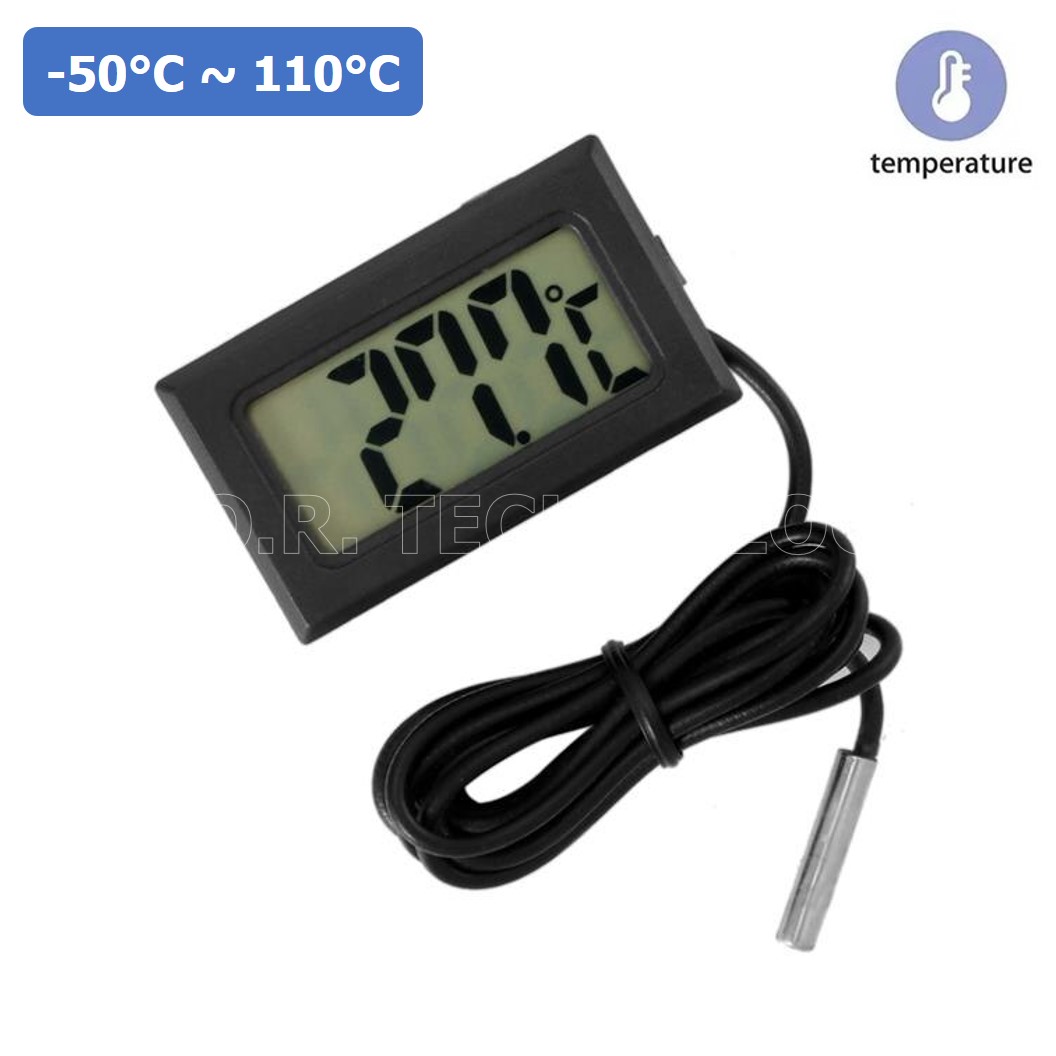 (1ชิ้น) AC116 หน้าจอวัดอุณหภูมิ เทอร์โมมิเตอร์ FY-10 LCD Electronic Digital Thermometer with 1 Meter Wire