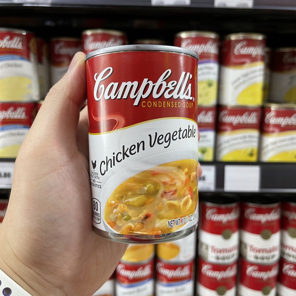 แคมเบลล์ ซุปไก่ผสมผักชนิดเข้มข้น น้ำหนักสุทธิ 298 กรัม Campbell's Condensed Soup Chicken Vegetable 298 g.