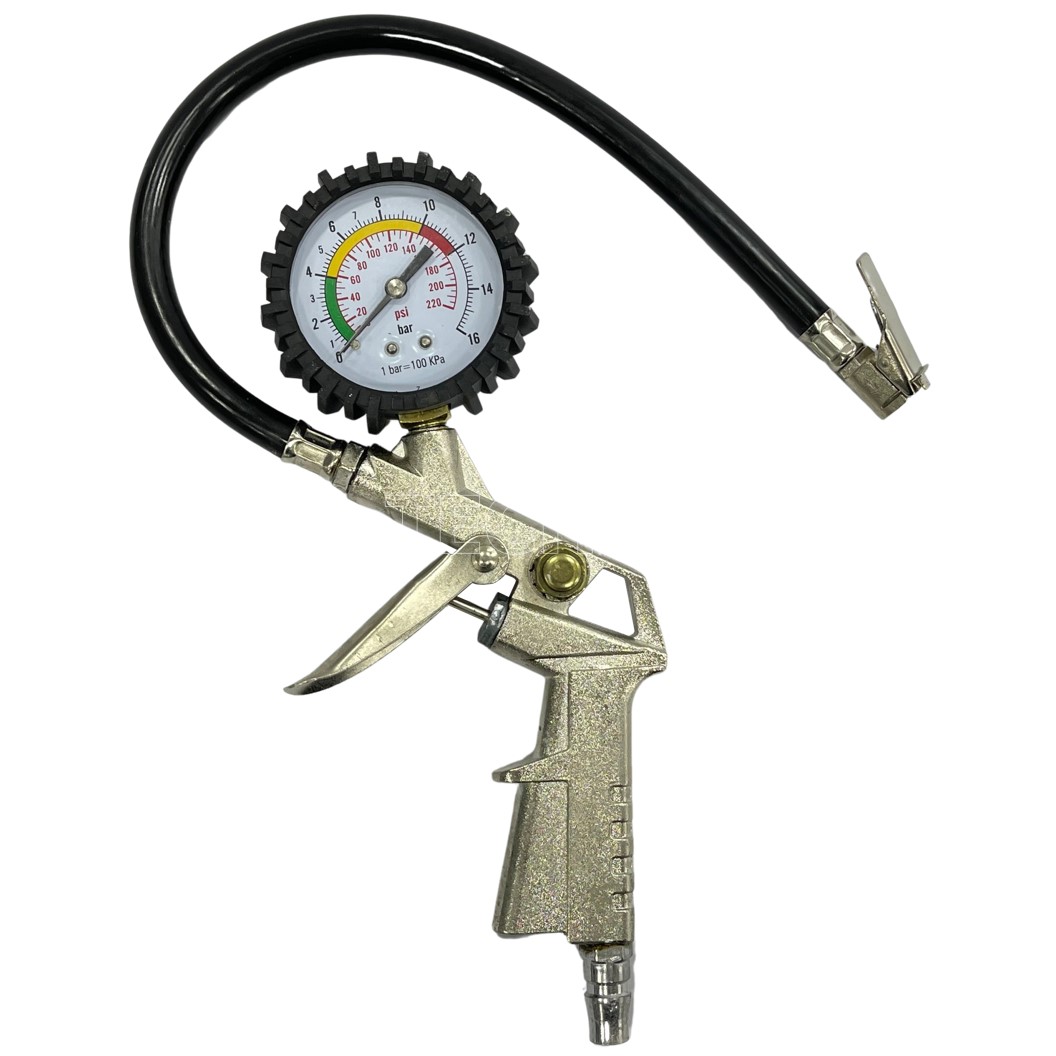(1ชิ้น) ปืนเติมลม พร้อมเกจวัดลม ปืนเติมลมยางพร้อมเกจวัด ปืนลม Air Inflating Gun