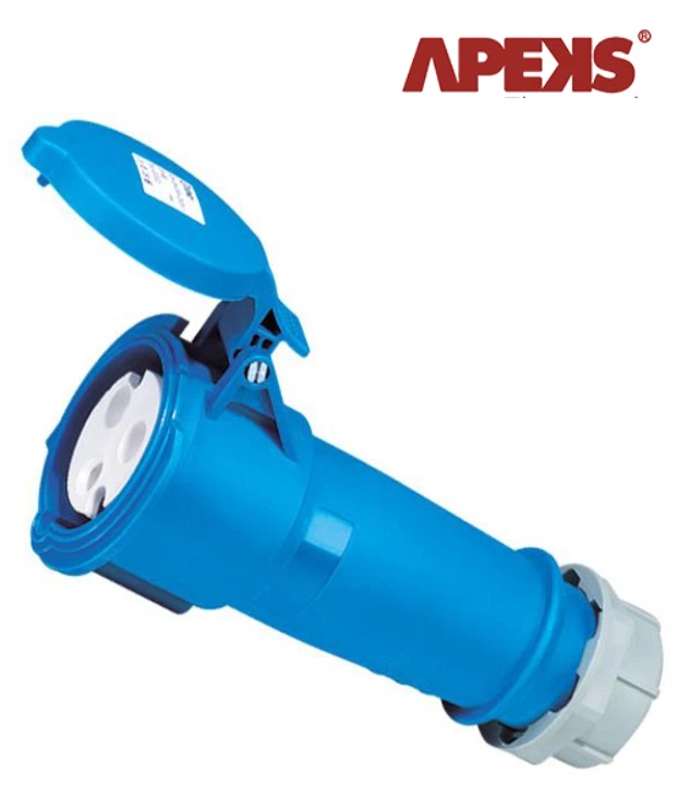 223-6 3P 32A 400V เต้ารับตัวเมียกลางทาง IP44 "APEKS