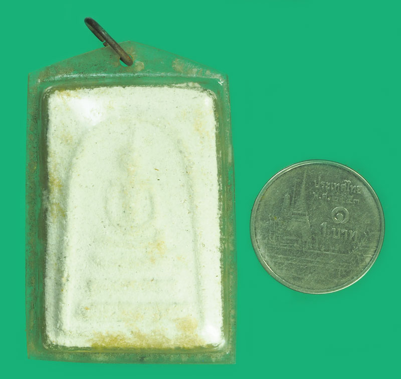 *38771 พระสมเด็จฐานสามชั้น เลี่ยมพลาสติกเก่า หลายสิบปี ไม่ทราบที่และปีสร้าง 9